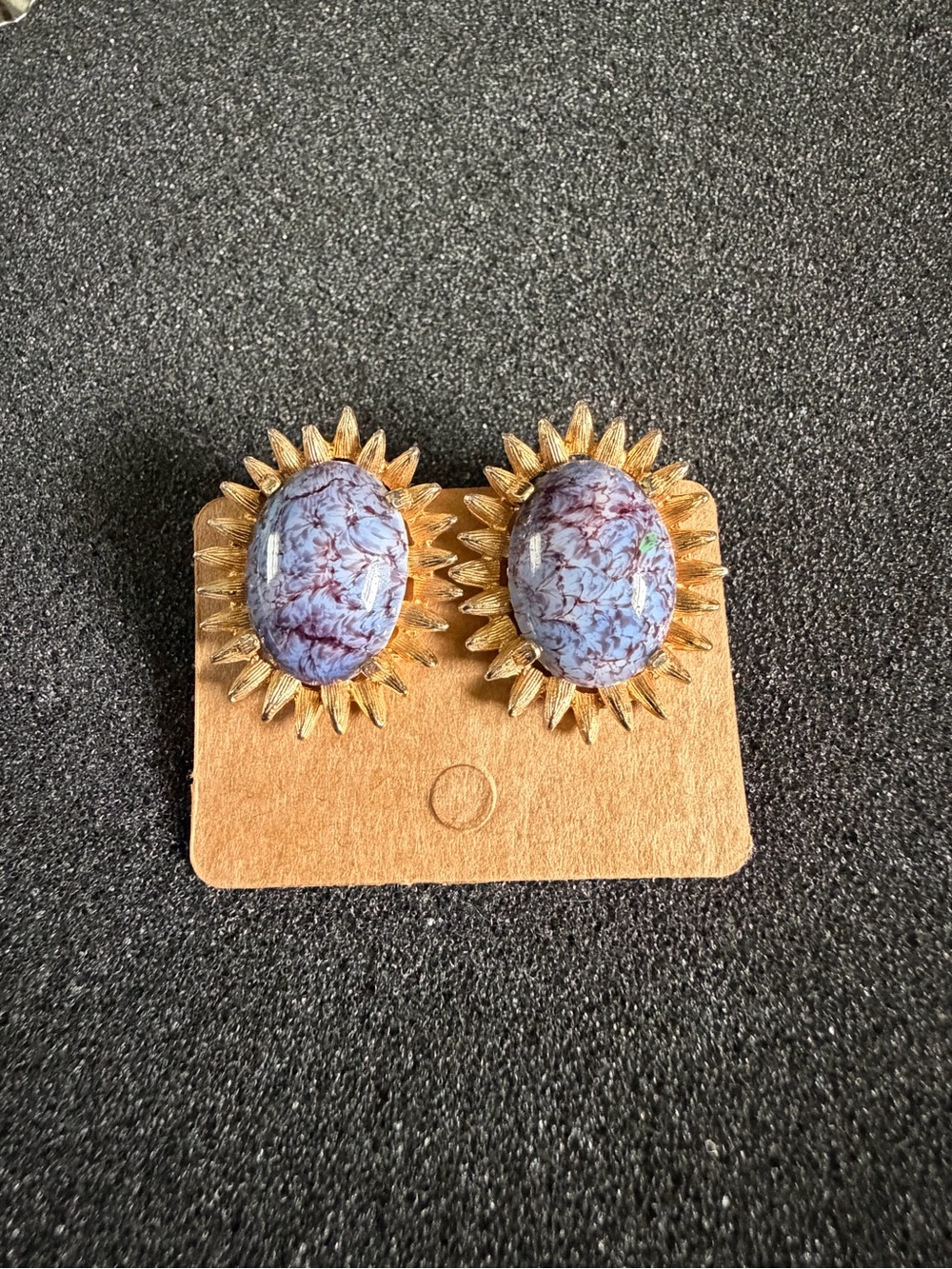 Vintage sunburst clip on earrings